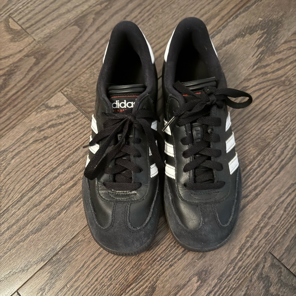 Black and white adidas samba sneakers kids size 4.5
